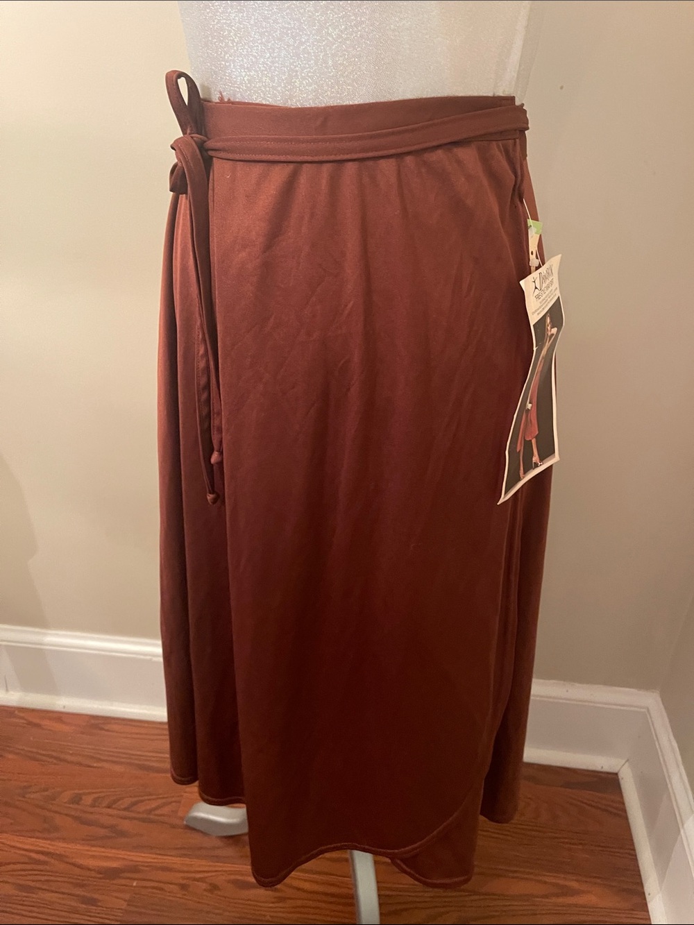 NWT Vintage 1970’s Danskin Free Style Wrap Skirt Brown- Size Petite